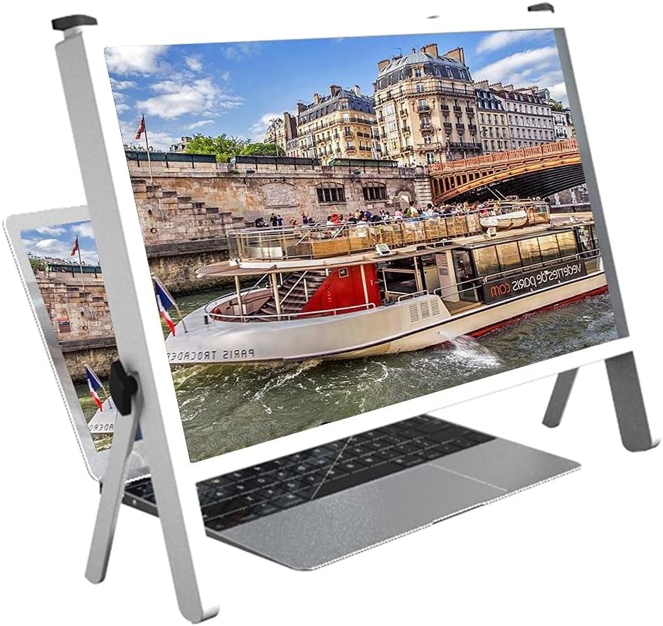 YXCKG Screen Magnifier Amplifier 2021 Newest Version, 3D 21 Inch Screen Magnifier for Laptop, Magnifying Glass for Reading, 3X Magnifier/Magnifying Sheet Fresnel Lens (Color : White)