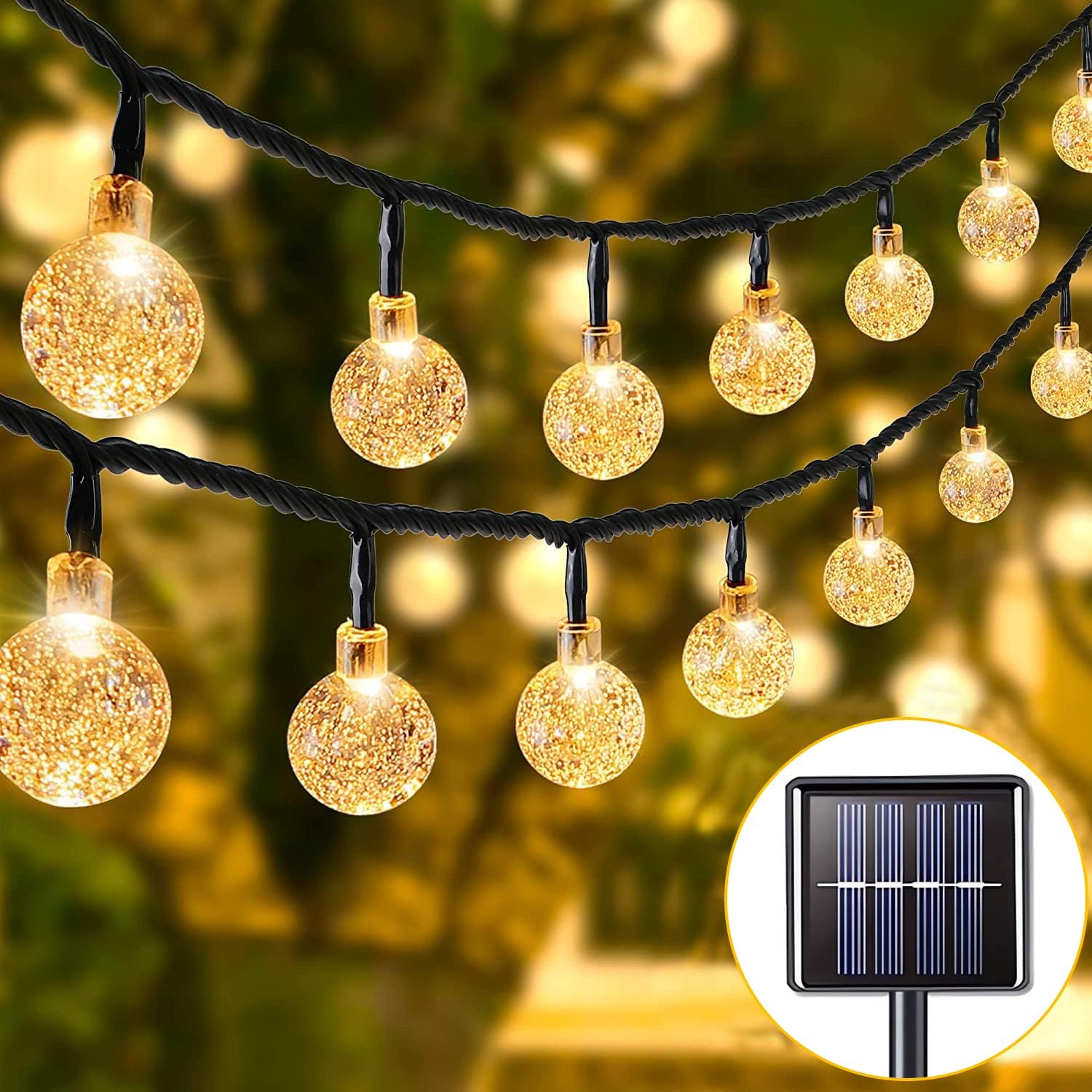 ONSTUY Solar Lichterkette Aussen,11M 60 LED Solar Lichterkette Außen 8
