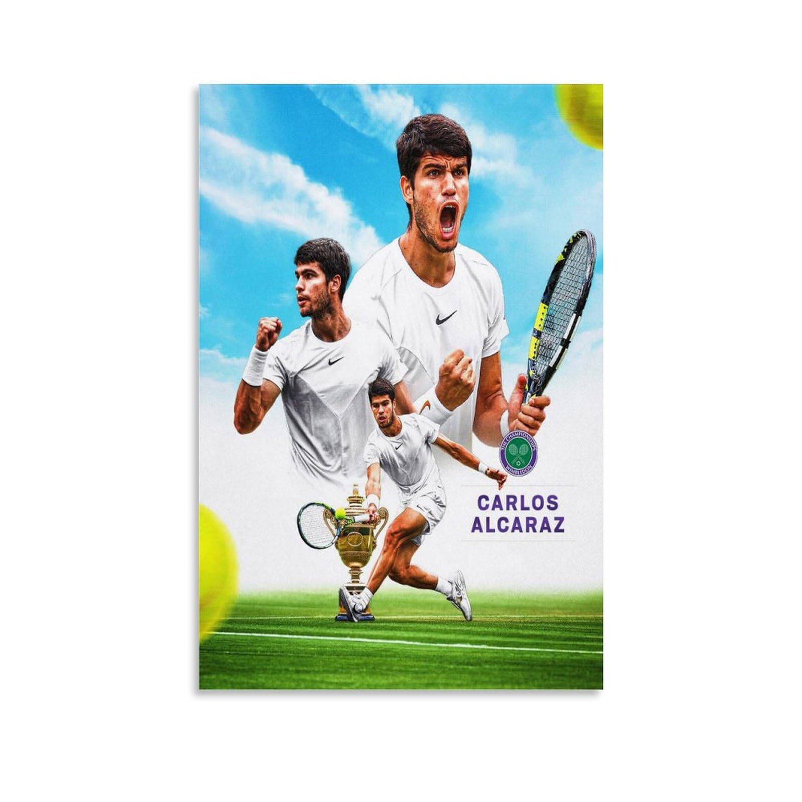 Monyanjm Impression sur toile Carlos Alcaraz Joueur de tennis - Décoration pour maison, chambre à coucher, salon, bureau - Sans cadre - 30 x 45 cm
