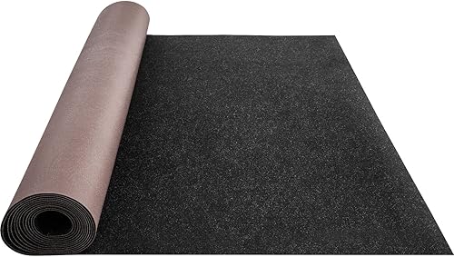 Miniatura 8 de Happybuy Alfombra marina, de 6 pies x 36 pies, color negro carbón de grado marino, alfombra marina con pelo de corte suave y respaldo TPR a prueba