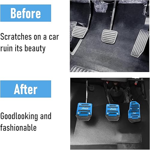 Miniatura 4 de 3 fundas de aluminio para pastillas de freno de transmisión manual automática, almohadillas antideslizantes para pedal de automóvil, accesorios de