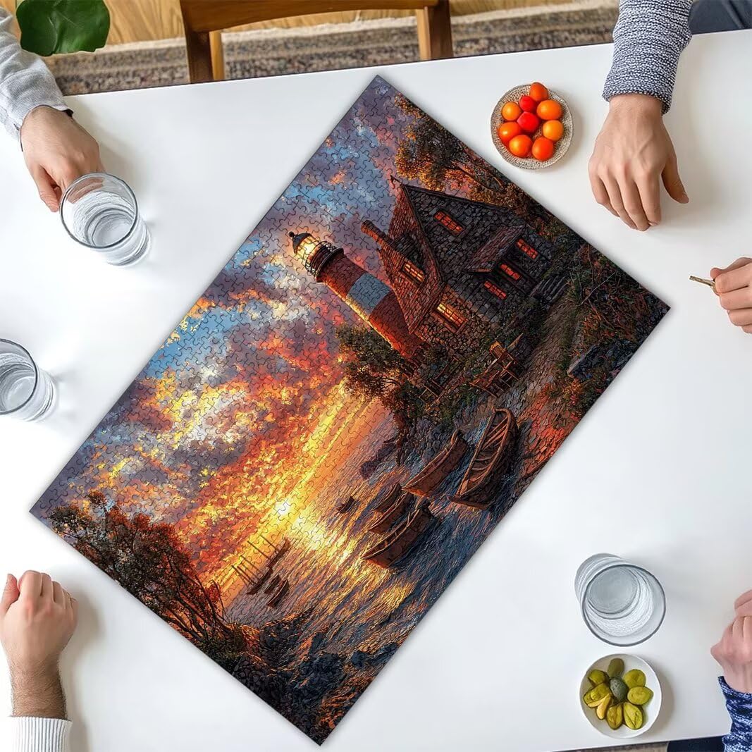 Puzzle 2000 elementów dla dorosłych, układanka o zachodzie słońca, prezenty