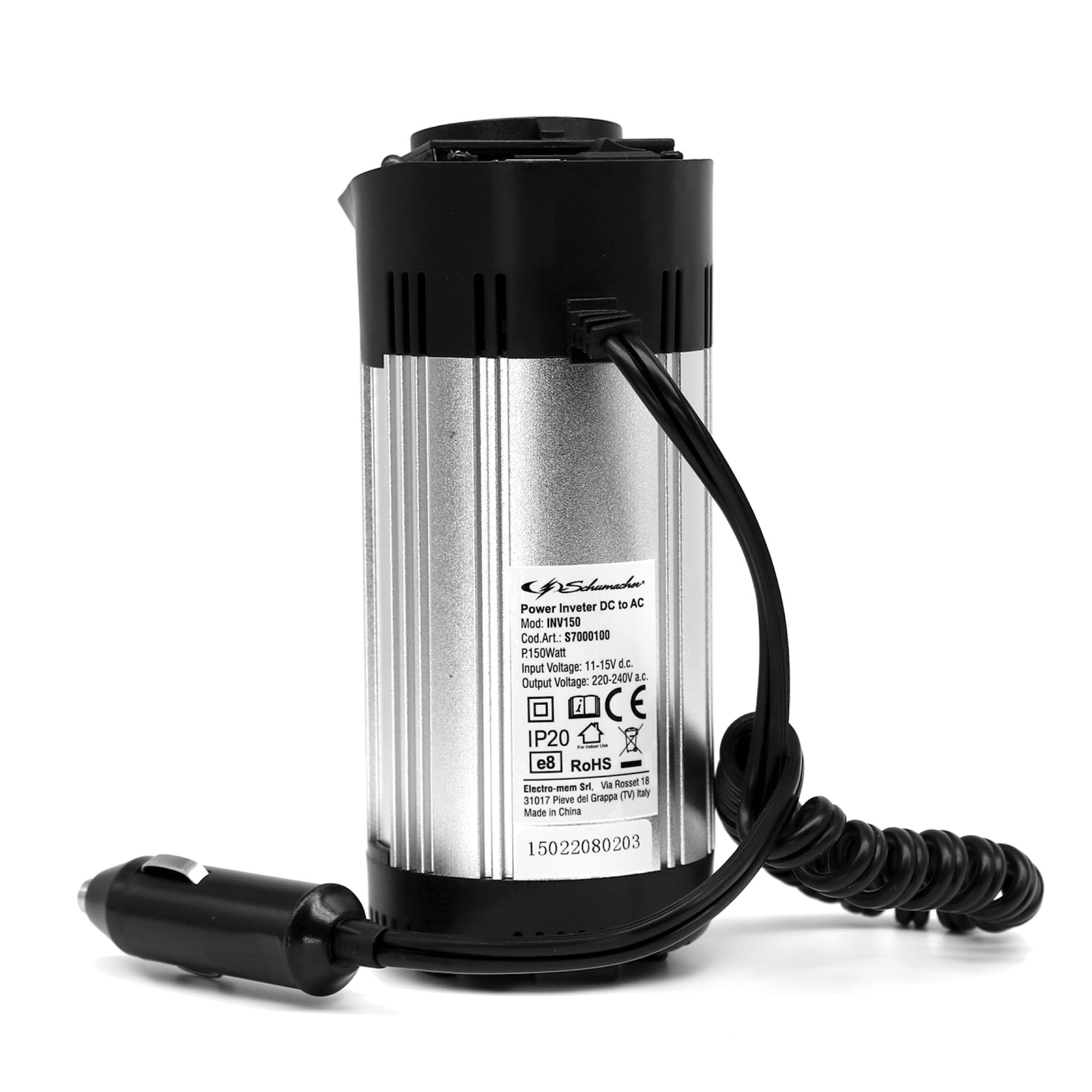 Schumacher INV 150 Spannungswandler Modifizierter Sinus-Wechselrichter 12V DC > 220V/240V AC - Dauerleistung 300 W - Überspannungs-, Unterspannungs-, Überlast- und Thermoschutz - Lüfter - Geräuschlos | Modifizierter Sinus-Wechselrichter, Dauerleistung, Üb