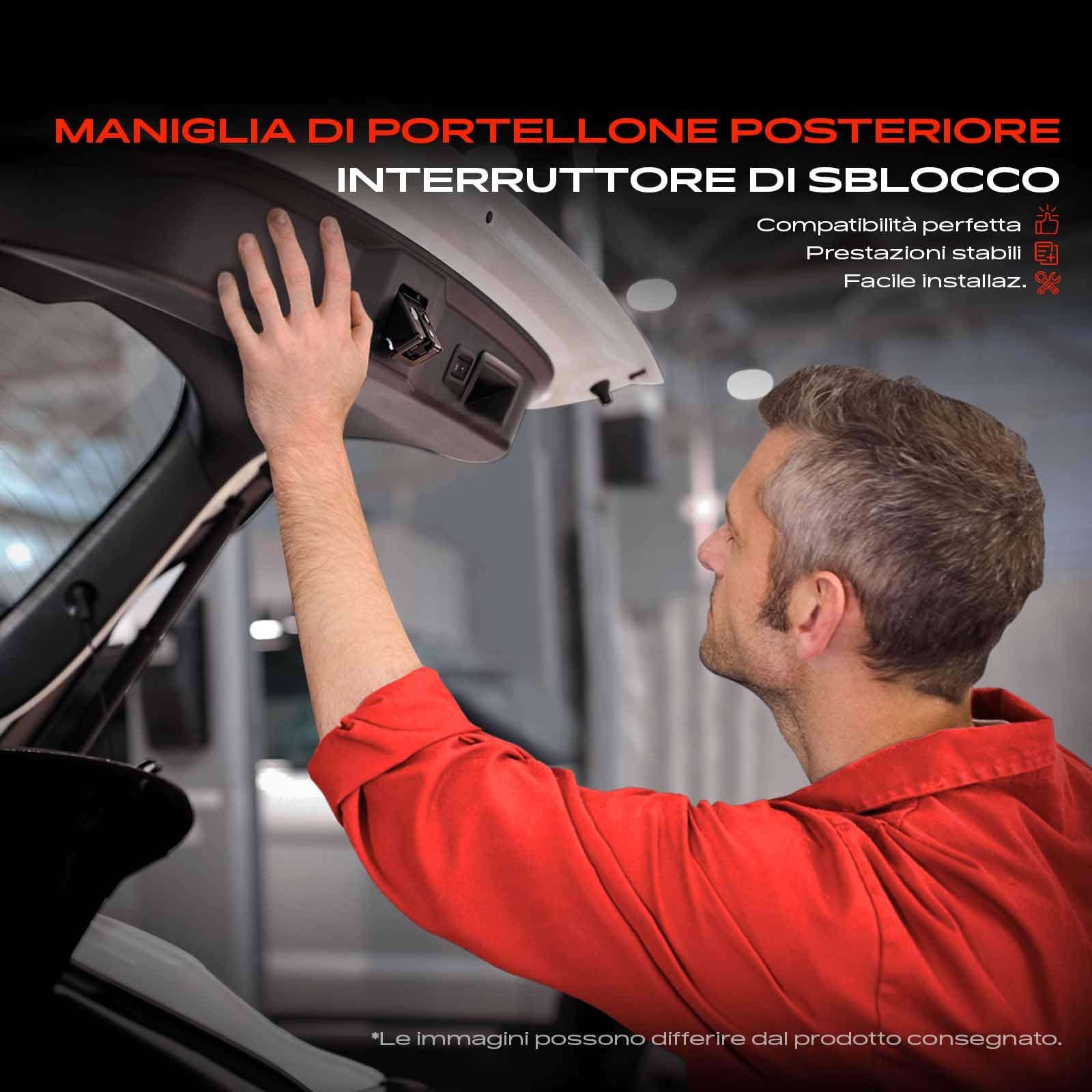 Frankberg Maniglia portellone Interruttore Serratura porta Portellone posteriore 2-Poli Compatibile con Duster Jogger S.a.n.d.e.r.o Arkana Clio M.e.g.a.n.e 2019-2025 Replace# 906069264R