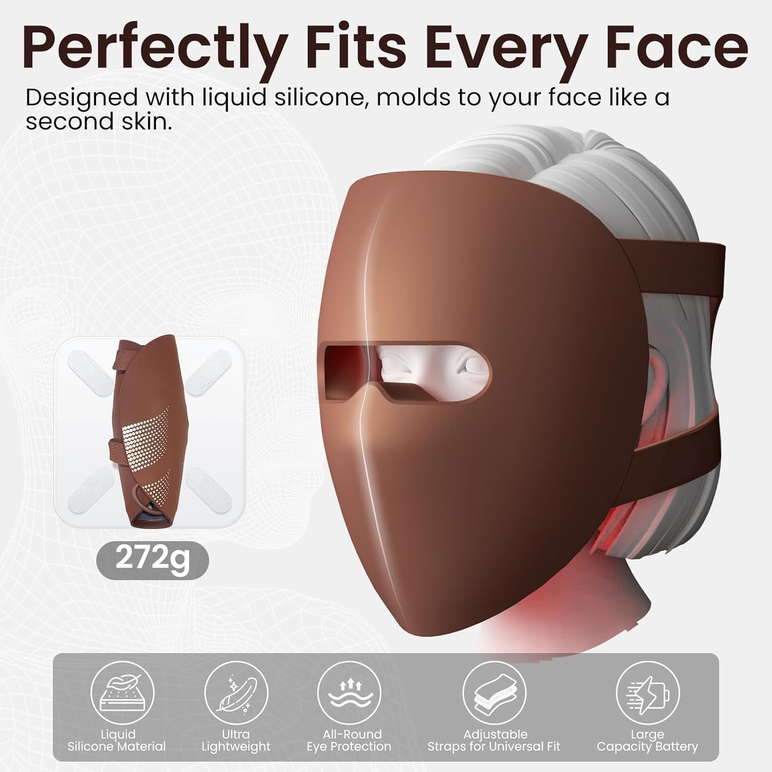 IMICHI Silicone LED Face Masks Light Therapy, 320 Pieces LEDs 4 Colours Light Therapy Mask for Anti-Ageing, Rejuvenation - Image 4