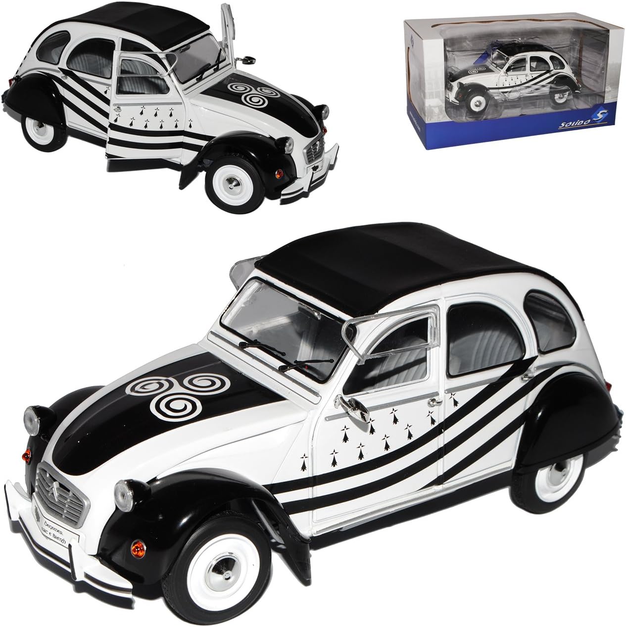 Citroen 2CV Cabrio Grün Ente 1949-1990 - H0 1/87 Herpa Modell Mit Wunschkennzeichen