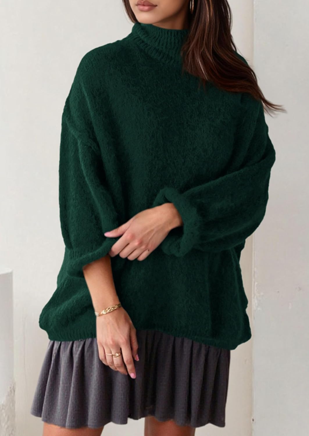 PRETTYGARDEN Oversized Sweaters for Women Fall Clothes 2026 Long Sleeve Mock Neck Tops Chunky Knit Pullover Winter Clothing - Image 4