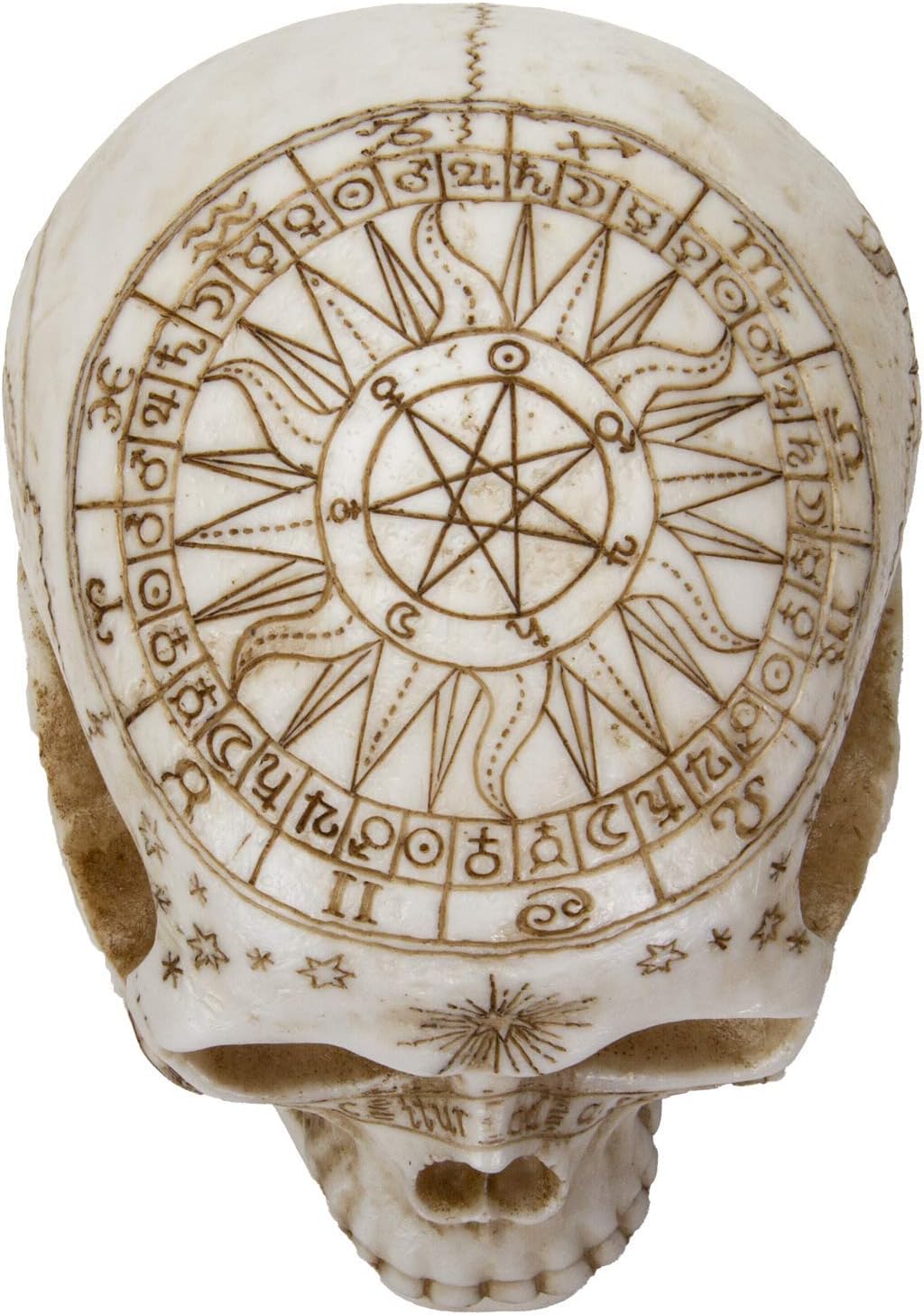 Pacific Giftware Astrology Skull Home Decor LED Lamp with Two USB Charging Ports, White