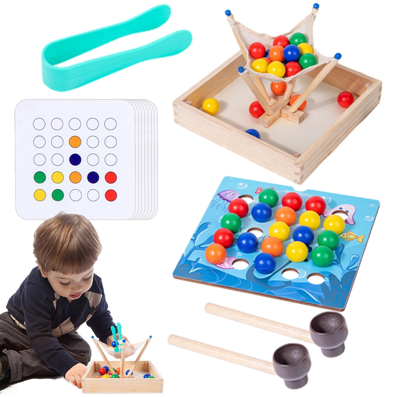 Amazon | Bytrdgfy クリップビーズゲーム、子供向け木製ビーズゲーム 