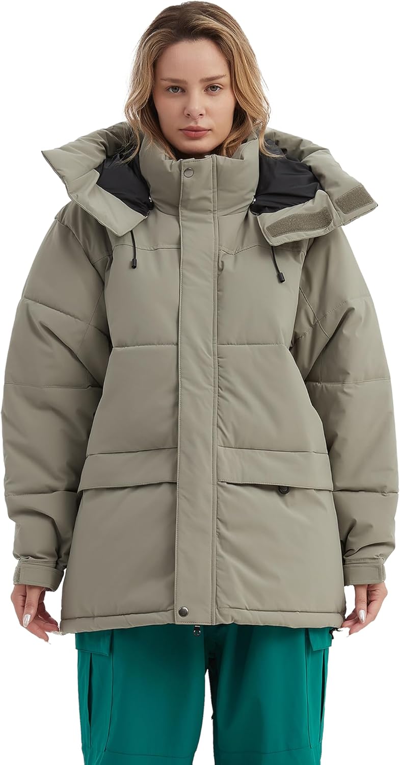 NOMADIKA Oversize Waterproof Ski Jacket Thick Snow Coats with Detachable Hood Winter Skiing Snowboard Jackets for Women Men