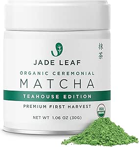 Jade Leaf Organic Ceremonial Grade Matcha Green Tea Powder - Authentic Japanese Origin - Teahouse Edition Premium 1st Harvest (30 Gram)