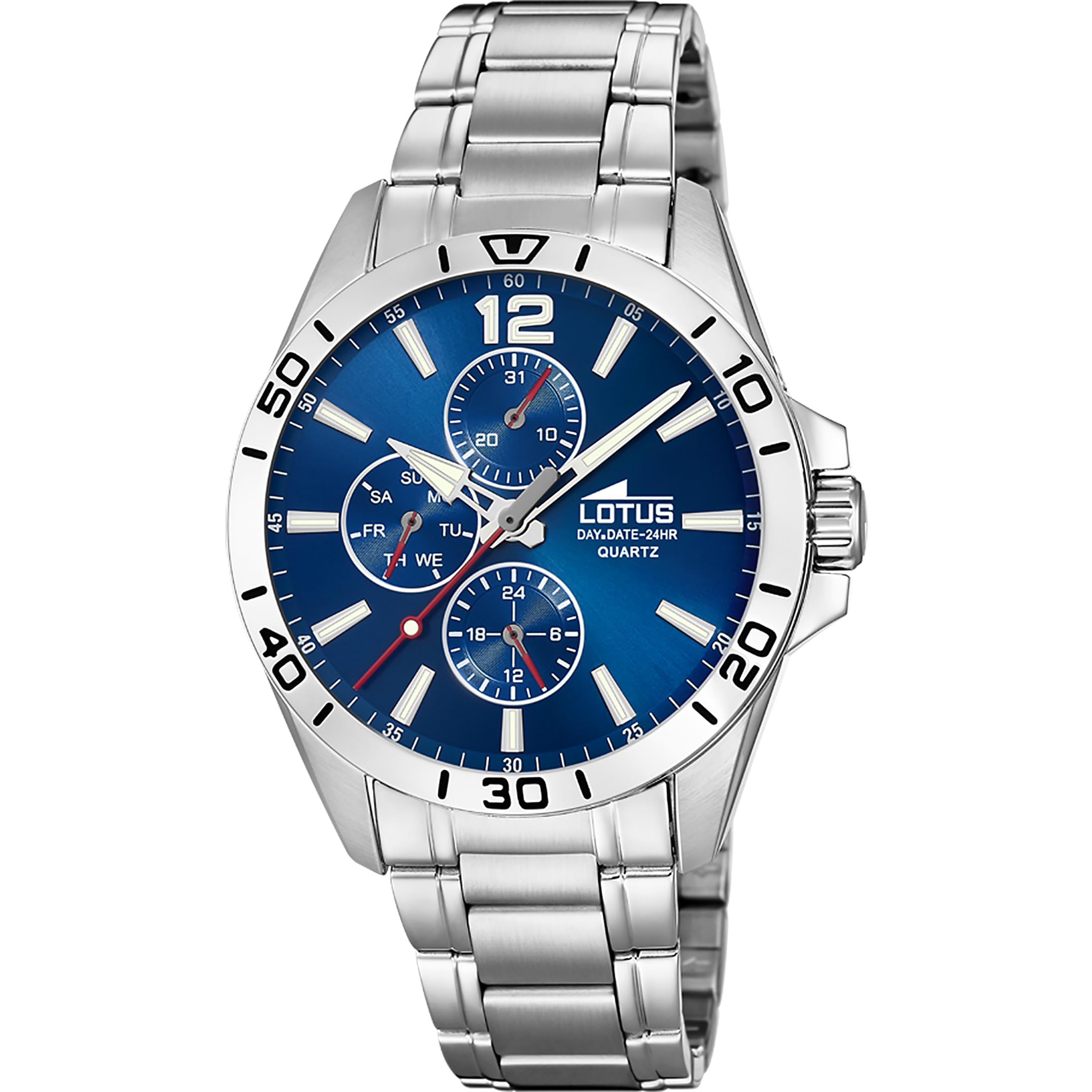 LOTUS Orologio Uomo Analogico Acciaio Inox 316L Argento - Quarzo - Vetro Minerale - Impermeabile 5 ATM - Multifunzione 18812/​1