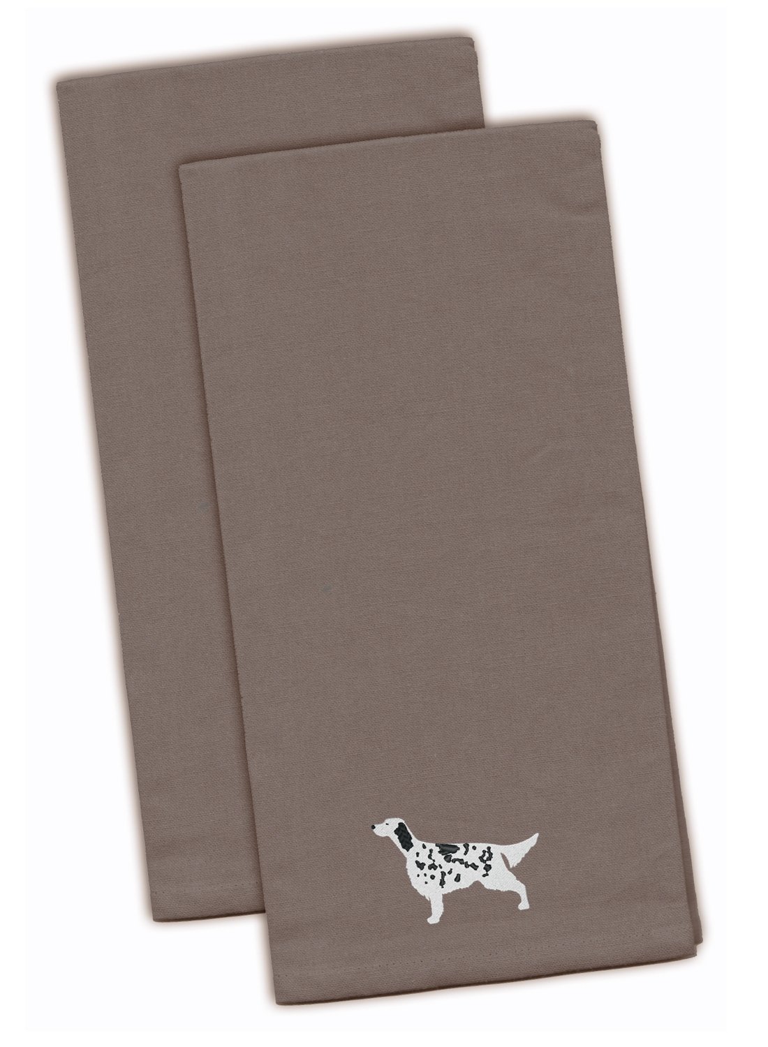 Caroline's Treasures BB3381GYTWE Lot de 2 torchons de Cuisine brodés en Tissu Motif Setter Anglais Gris