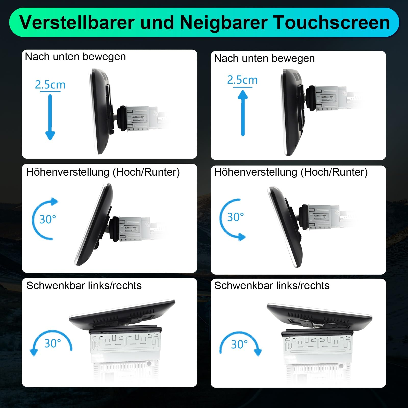 Android DAB Autoradio 1Din Wireless CarPlay Android Auto, 10.1 Zoll Bildschirm 8 Core 2G+32G Car Play Touch Display Bluetooth WiFi 4G GPS DSP AM/FM RDS Auto Radio mit Rückfahrkamera 1 din DAB+