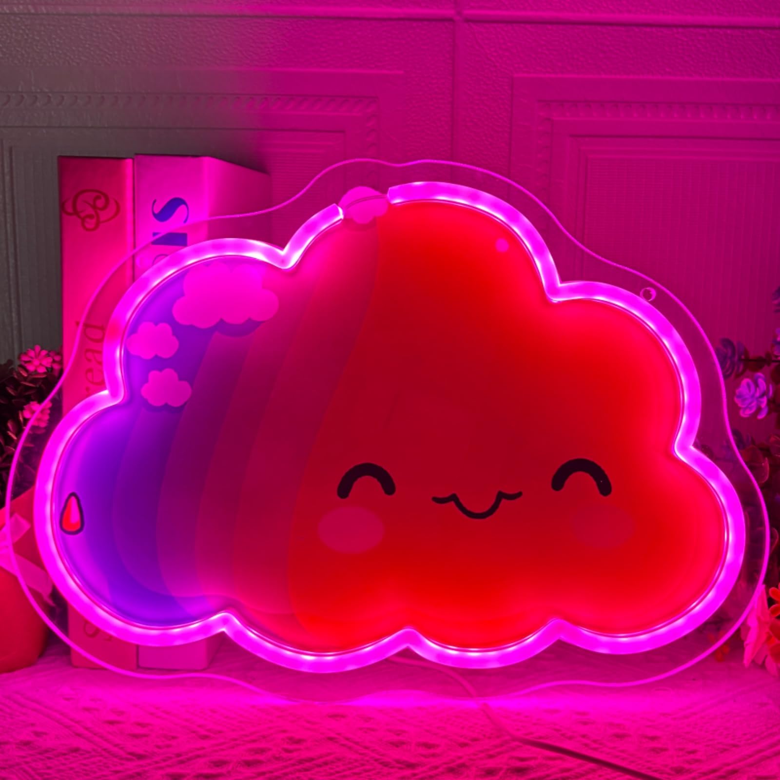 Neonowy znak, tęcza, gradientowa lampa LED, do dekoracji ścian, zasilane przez USB, ściemniane, estetyczne lampki nocne, sztuka ścienna, neonowa dekoracja ścienna, do sypialni dziecięcej, estetyczna