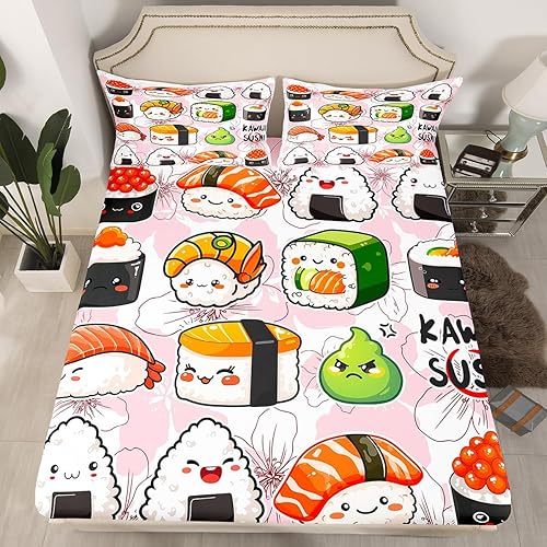 Miniatura 6 de Manfei Sábana bajera ajustable musical tamaño individual, juego de ropa de cama con estampado de notas musicales retro para niños y niñas, Marrón y