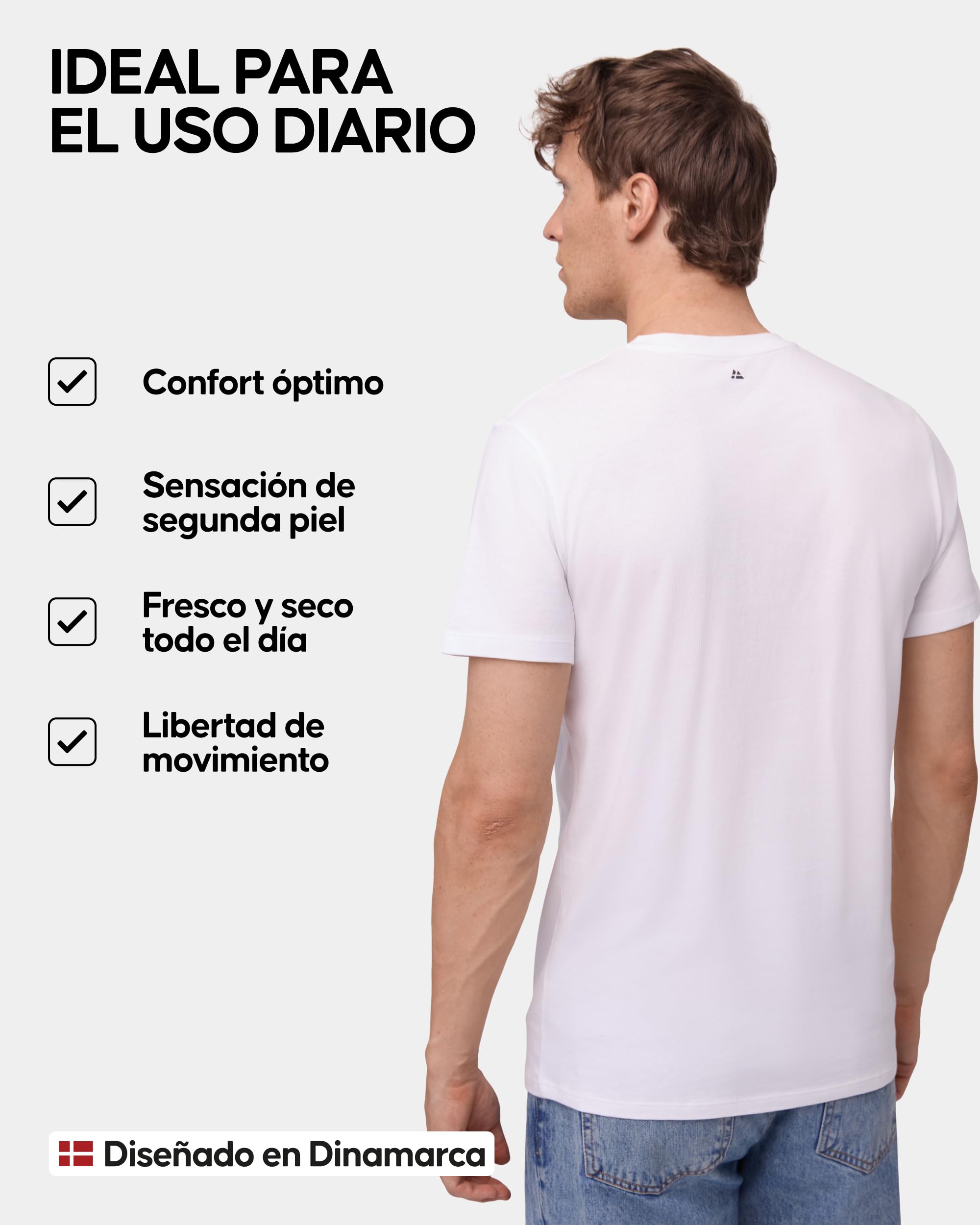 DANISH ENDURANCE Camisetas Cuello en V Hombre Algodón, Pack de 1 a 4