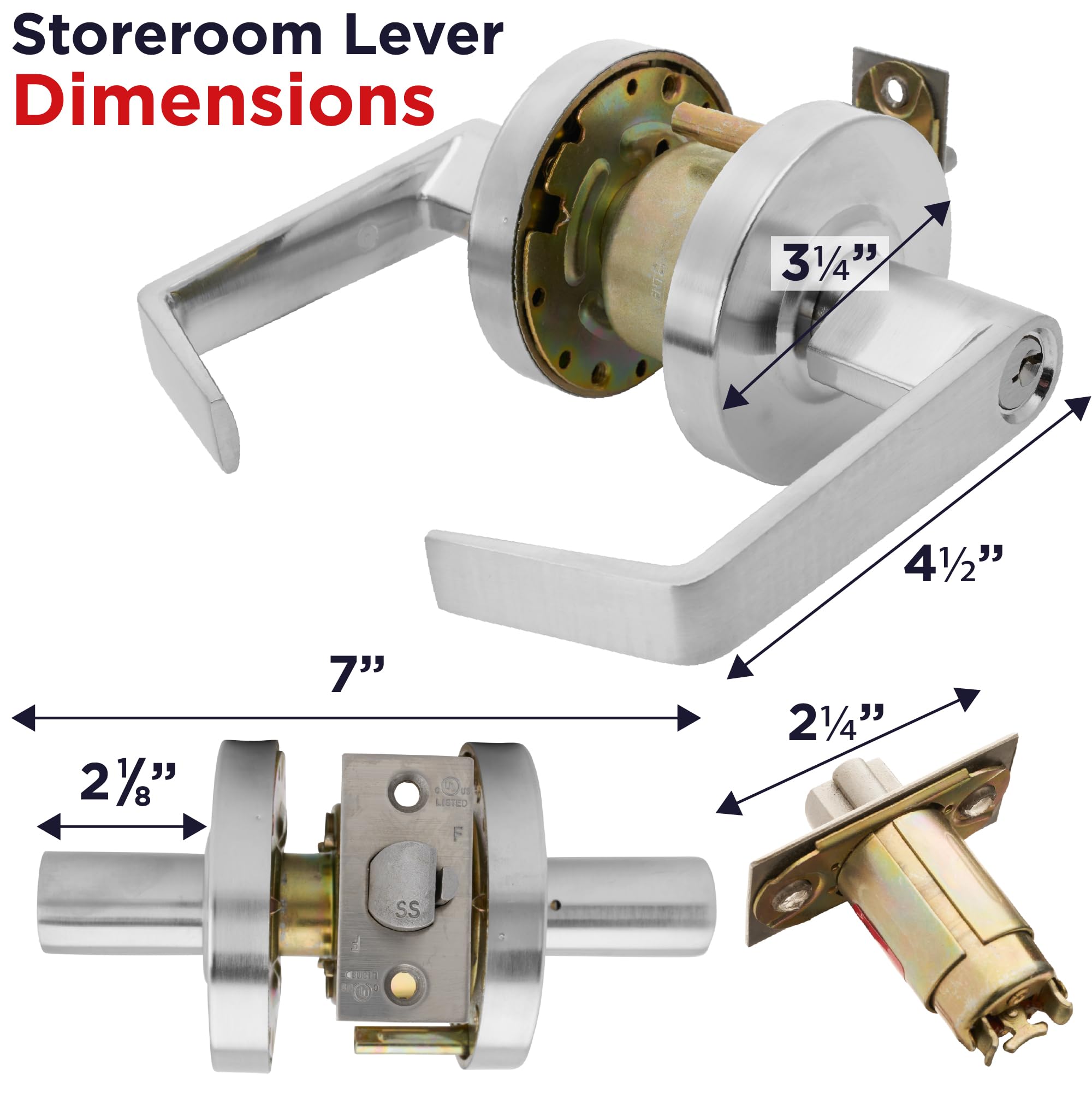 Heavy Duty Commercial Door Handle - Keyed Alike -9