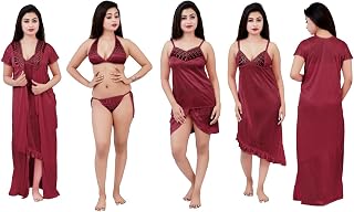 Divine Paridhaan Women's Satin Solid Maxi Nightwear Set Price In India