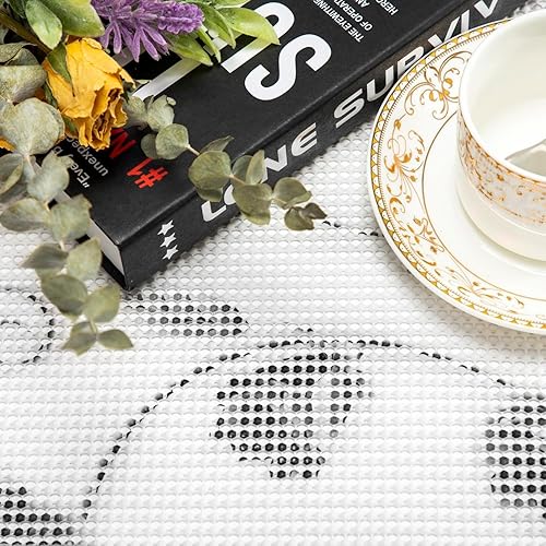 Miniatura 8 de Revestimiento para estantes, revestimientos de refrigerador no adhesivos para estantes, lavable de 12 x 240 pulgadas, forro de vinilo antideslizante