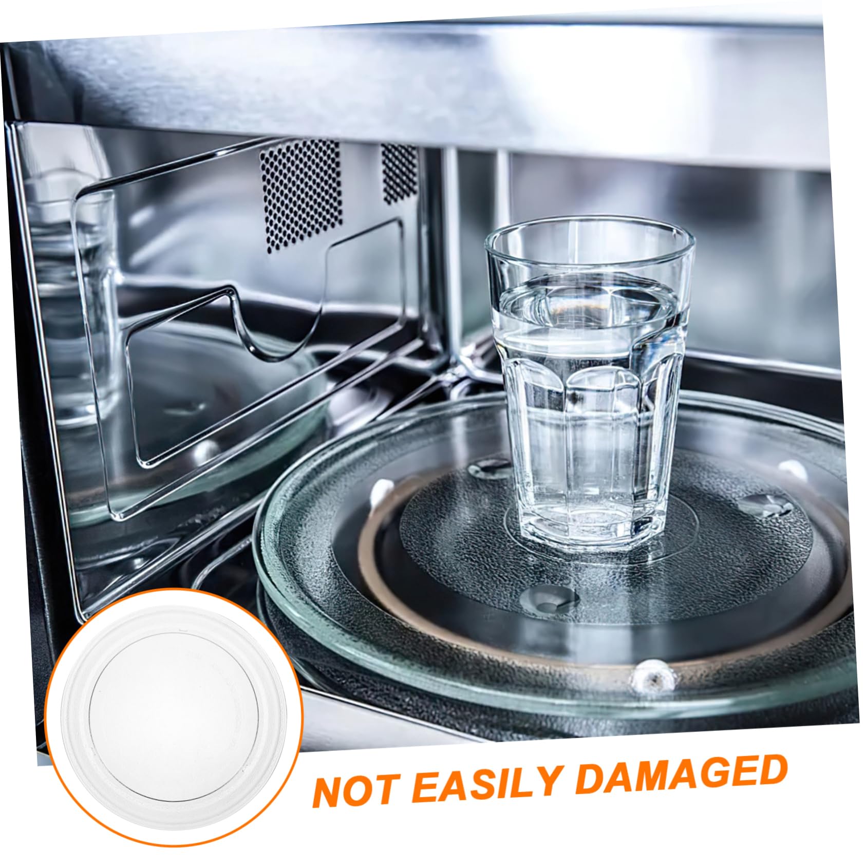 Plato Giratorio para Uso Prolongado Resistente y Fácil de Limpiar de Vidrio Blanco Diseño Delicado para Microondas en Cocina
