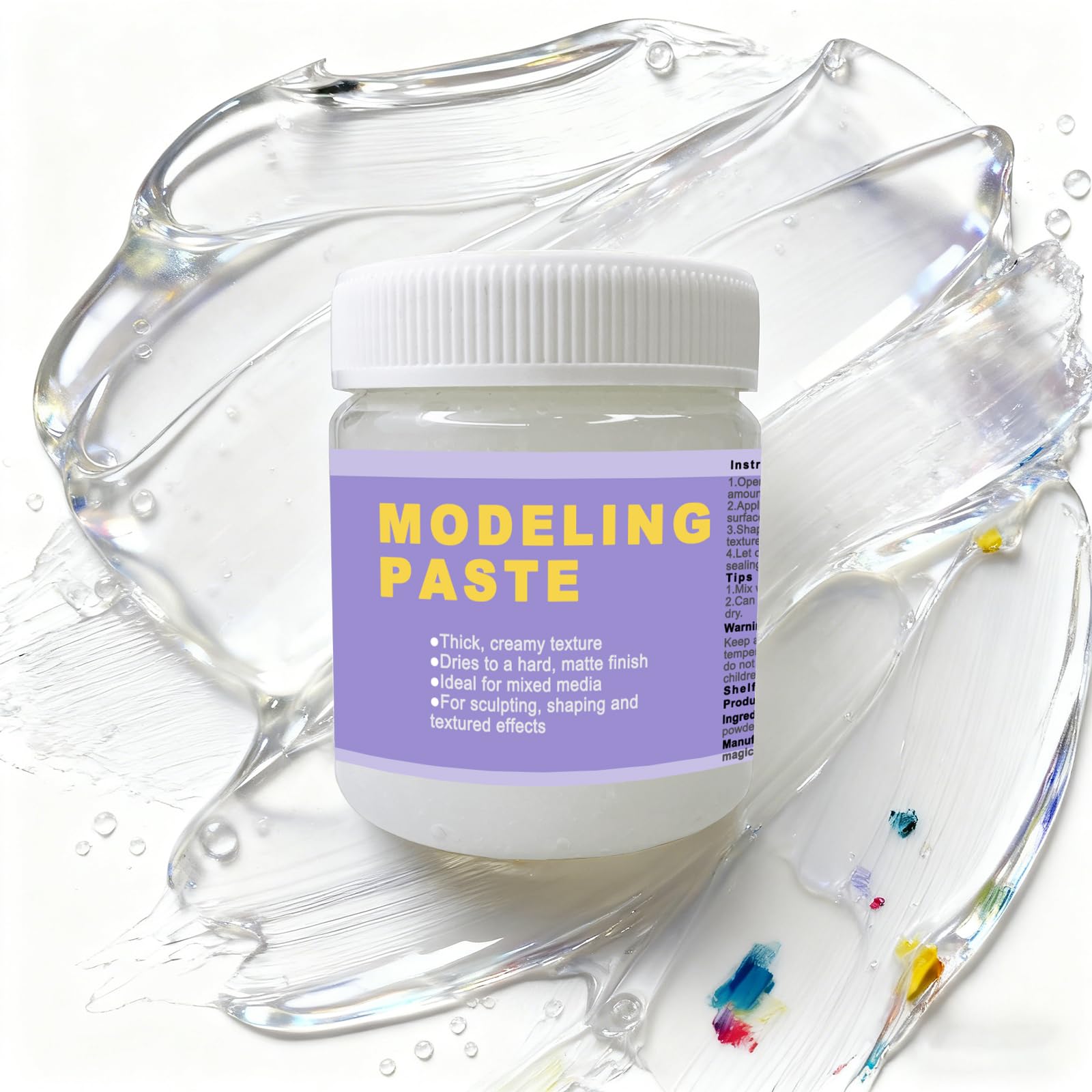 Photo 1 of 10.58 OZ Acrylic Modeling Paste, Modeling Paste for Textured Art,Transparent Gel for 3D Art, Modeling Clay for DIY Crafts, Enhances Sculptures Material, Craft Enthusiast Sculpture Modeling Compounds