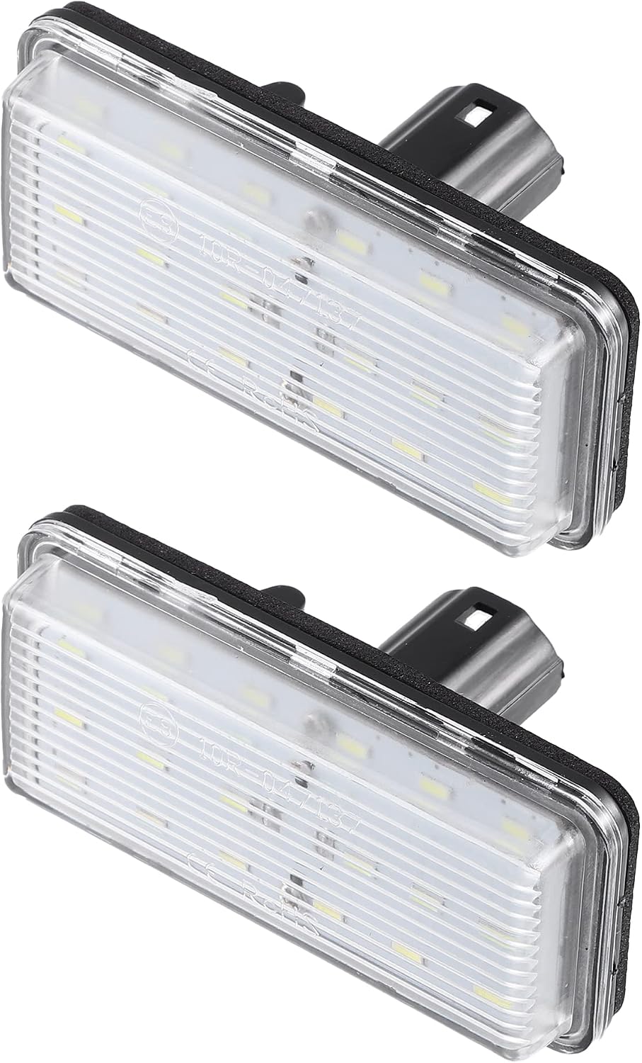 Car 6000K White LED License Plate Light Assembly 81271-60332 3528SMD for Toyota Land Cruiser 1998-2019 for Lexus GX470 2003-2009 ABS Clear Black (Set of 2)