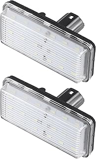 Car 6000K White LED License Plate Light Assembly 81271-60332 3528SMD for Toyota Land Cruiser 1998-2019 for Lexus GX470 2003-2009 ABS Clear Black (Set of 2)
