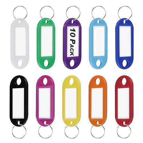 Key Tags, Key Labels, 10 Pack Plastic Key Tags with