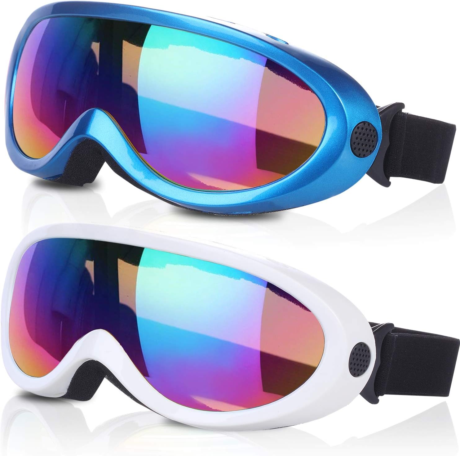 Ski Goggles, Pack of 2, Snowboard Goggles for Kids, Boys & Girls, Youth, Men