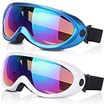 Rngeo Ski Goggles, Pack of 2, Snowboard Goggles for Kids, Boys & Girls, Youth, Men