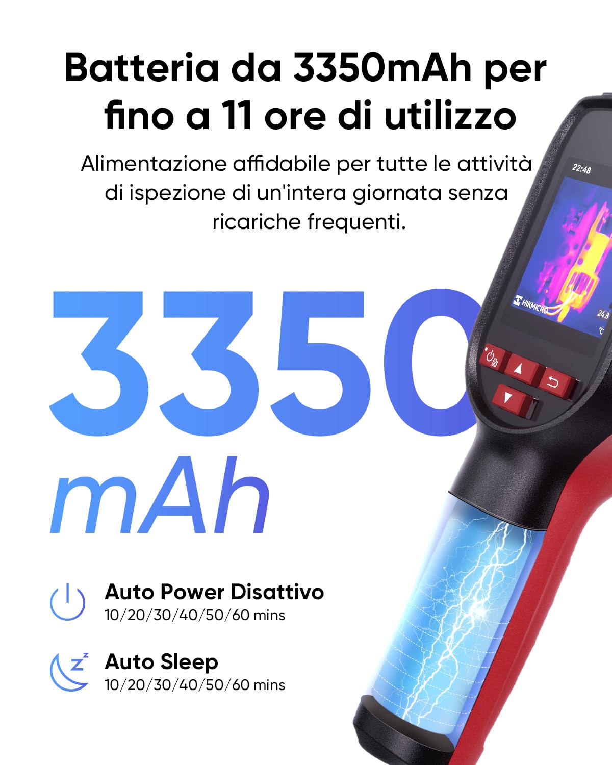 HIKMICRO D01 Telecamera Termica, Risoluzione Superiore 240x240, SuperScene, Telecamera Termica con Risoluzione IR di 96x96, Batteria da 3350mAh per 11 ore di autonomia, Registrazione di Foto e Video