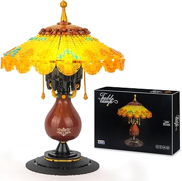Vziimo Ideas Table Lamp Mini Building Block Set, Creative Retro-Style Table Lamp Model, Collection Home Decor Birthday for Adults Teens 14+ 804 Pieces