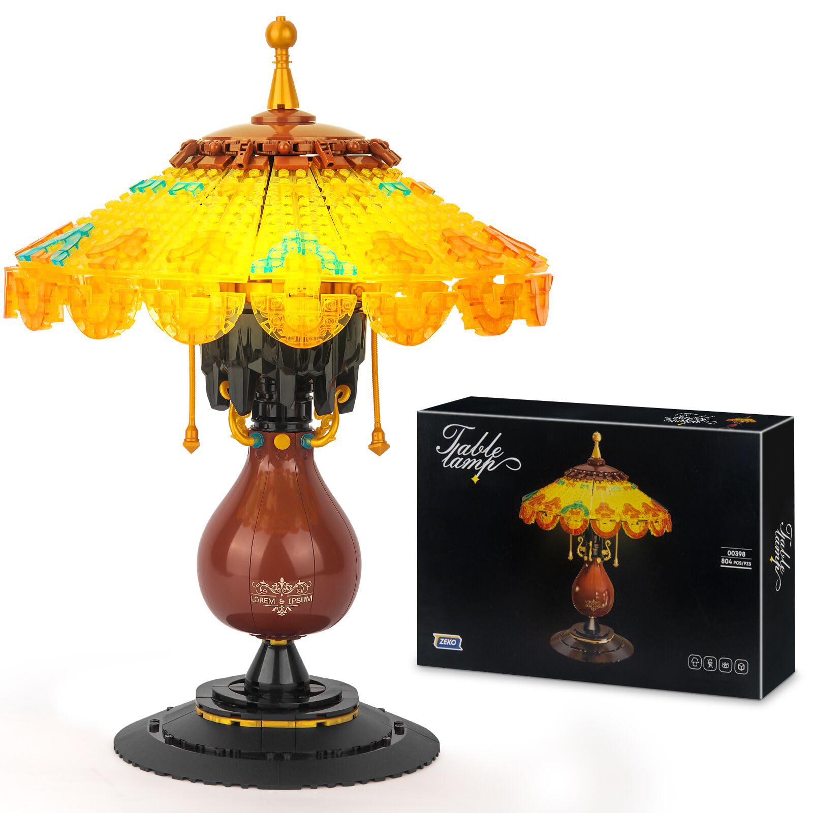 Ideas Table Lamp Mini Building Block Set, Creative Retro-Style Table Lamp Model, Collecti…