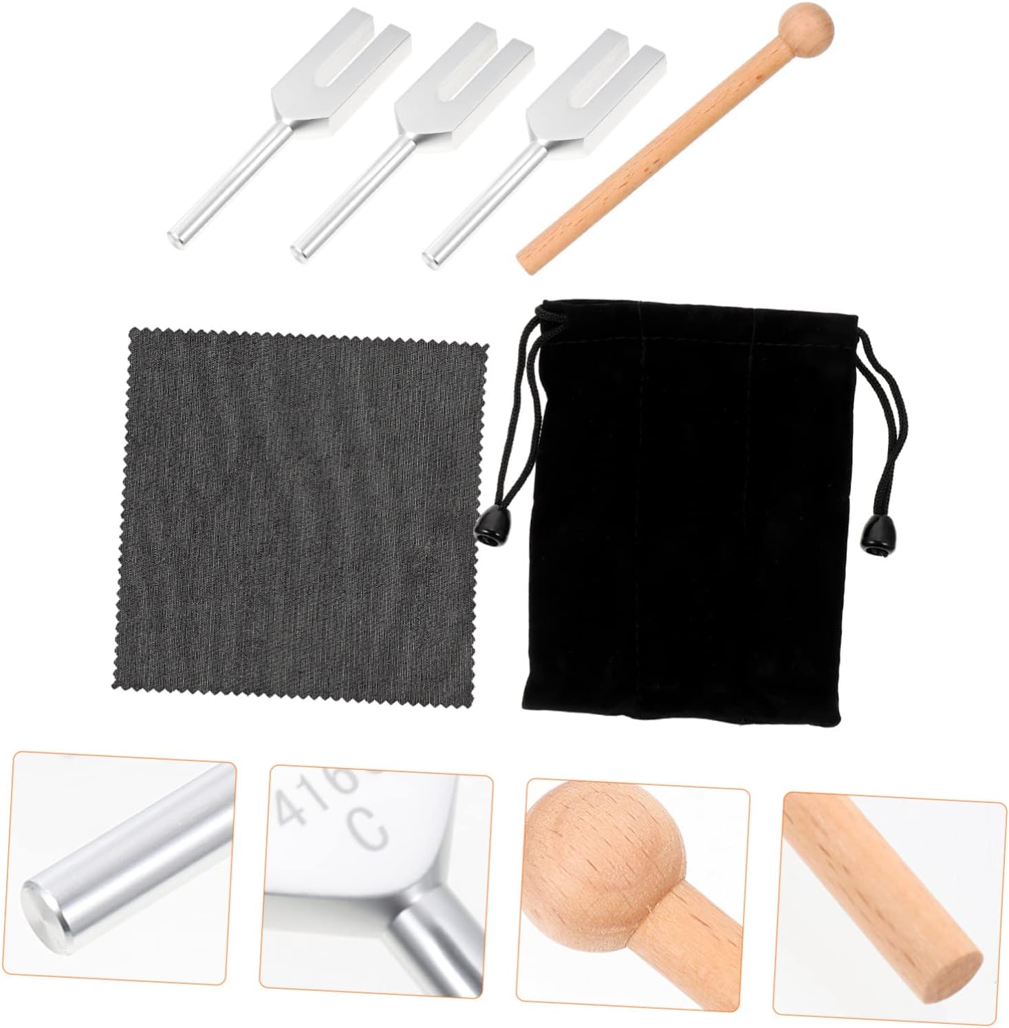 1set Aluminum Alloy Tuning Fork Hammer for Sound Therapy Music Tuning and Chakra Healing Hammer