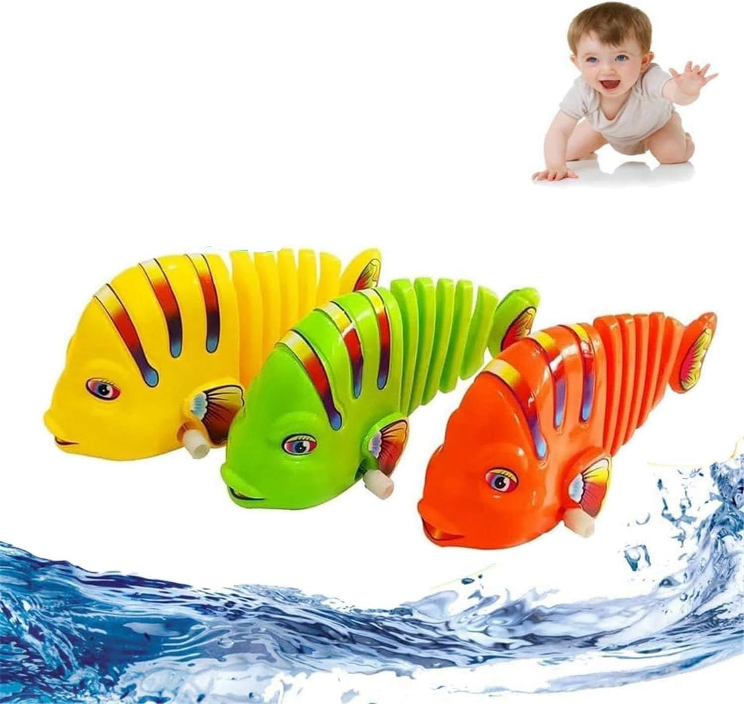 Clockwork Swinging Cartoon Fish Toys Wind Up Novelty Toy for Kids Halloween Christmas