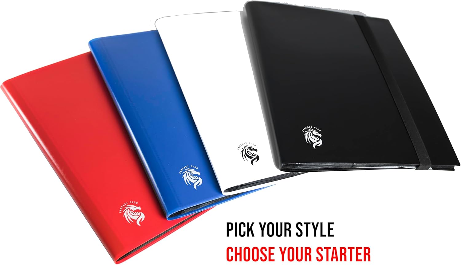 FANTASY CLUB | 9-Pocket Trading Card Binder – Elevate Your Collection with a Lightweight Red (PP) Album Featuring Elastic Strap Closure | Holds 360 Standard Size Cards (66 x 91mm| Acid and PVC Free