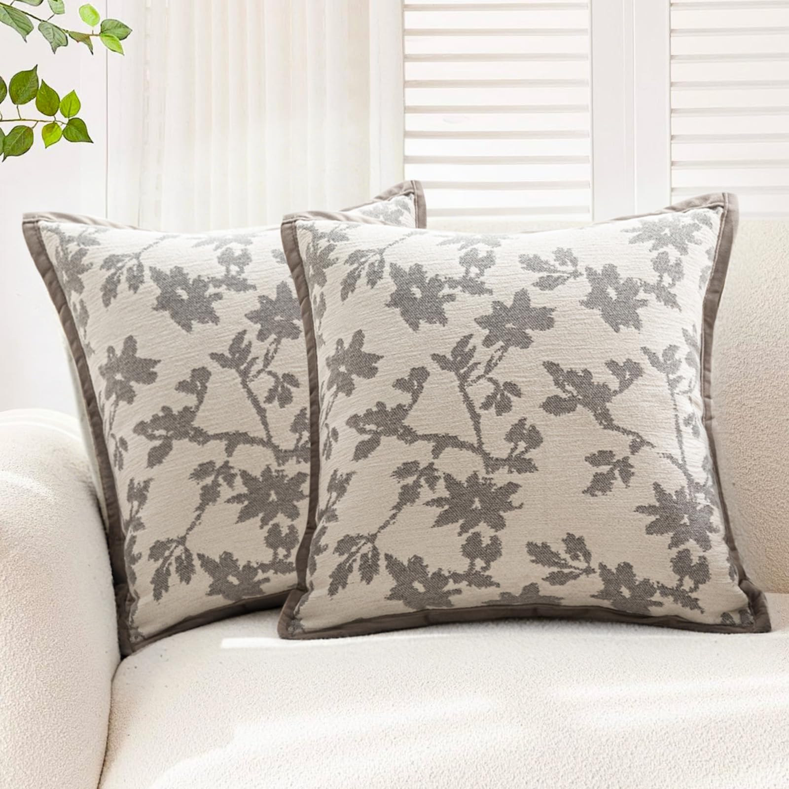 Traziewell Cushion Covers 45 x 45 Set of 2 Decorative Throw Grey Pillow Cover Soft Pillowcases for Sofa Home DΓ©cor 456