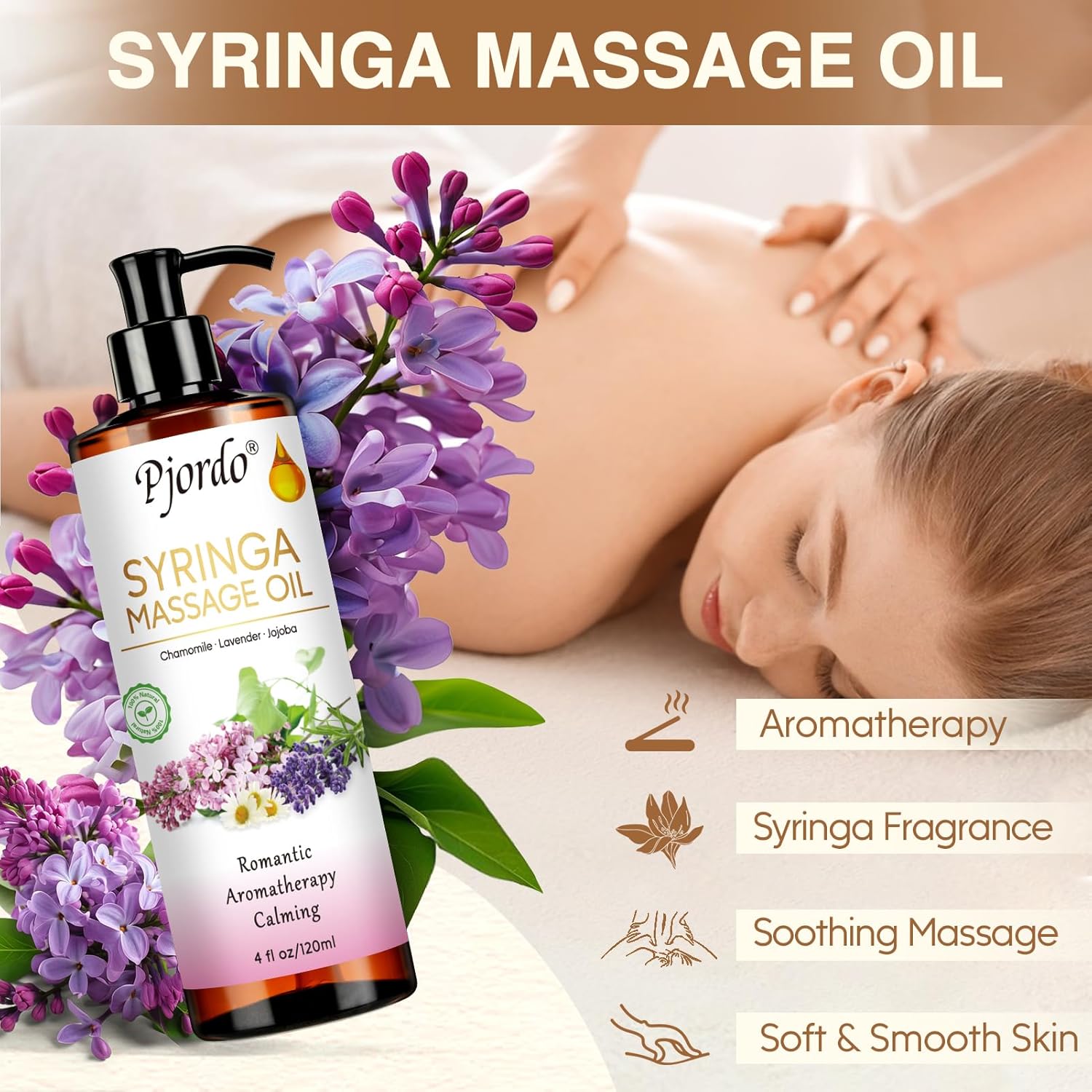 Body Massage Oil for Massage Therapy Kit, Lilac, Lavender, Sore Muscle Arnica Oil with Massage Roller Ball, Relaxing Massage Oils for Pain Relief, Valentines Day Gifts for Him Her - Image 3