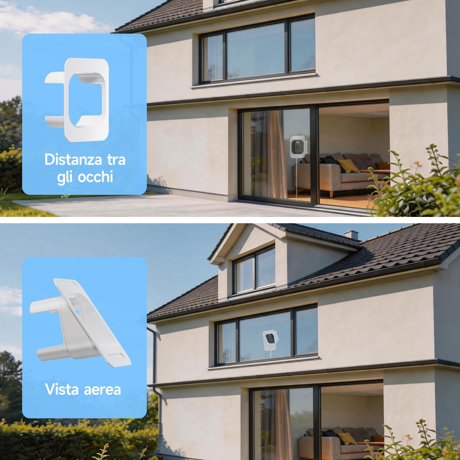 fanxiang 3 MP 2 K HD, telecamera di sorveglianza WiFi e Bluetooth, per telefono cellulare, telecamera di sorveglianza interna con visione notturna a colori, registrazione 24/7, sensore di movimento