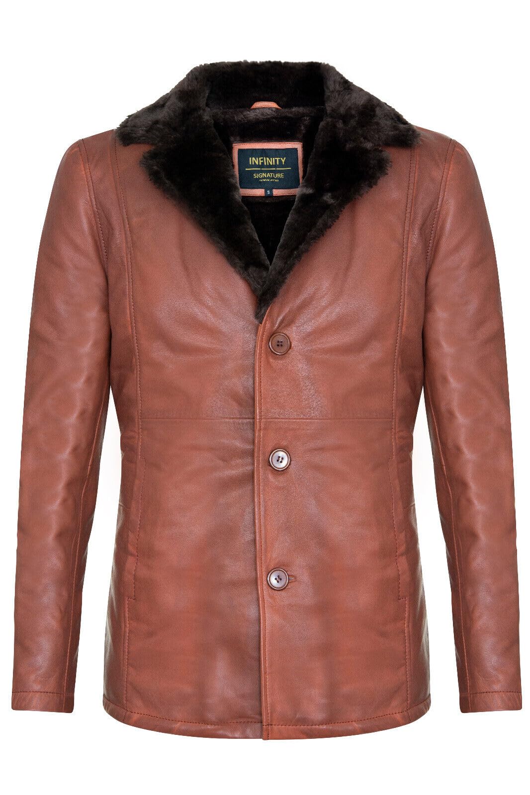Infinity Leather Men's   Reefer Tan Leather Jacket - Tadcaster in Size 4XL, BrandAlley