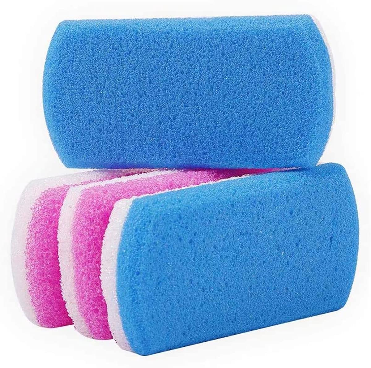 Amyli Foot Pumice Stone, 4 PCs Double Sided Pumice Stone for Feet, Hard Skin Callus Remover and Scrubber, Hard Skin Callus Remover Pedicure Foot Care Tools for Wet Dry Foot