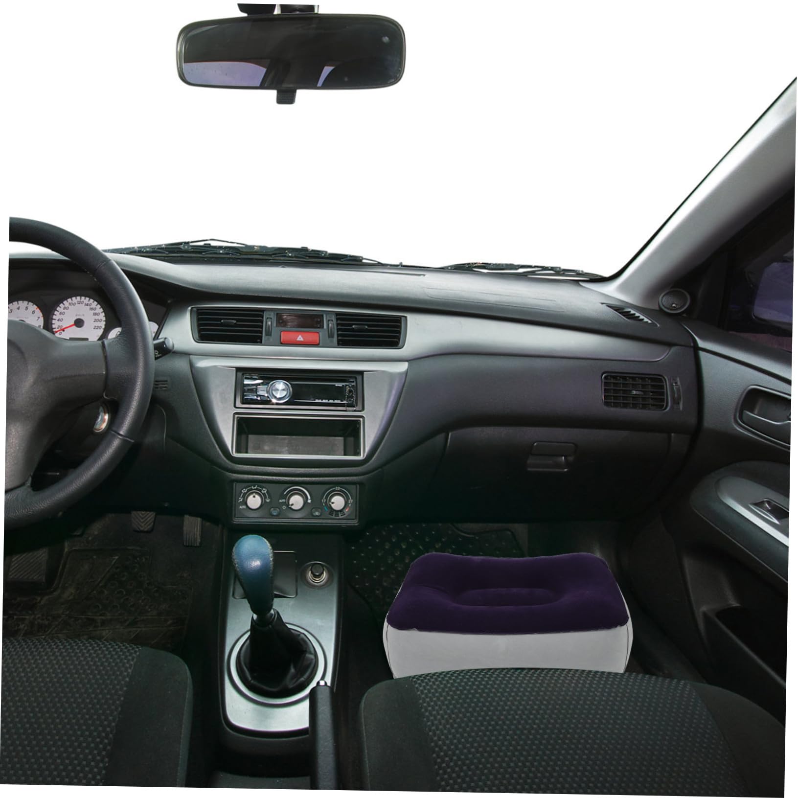 Reposapiés Inflable 2 Piezas para Viaje en Coche, Oficina y Exterior | Tejido Flocado de PVC Hipoalergénico, Soporte Ergonómico, Llenado Rápido, Eleva Piernas y Descanso Cómodo