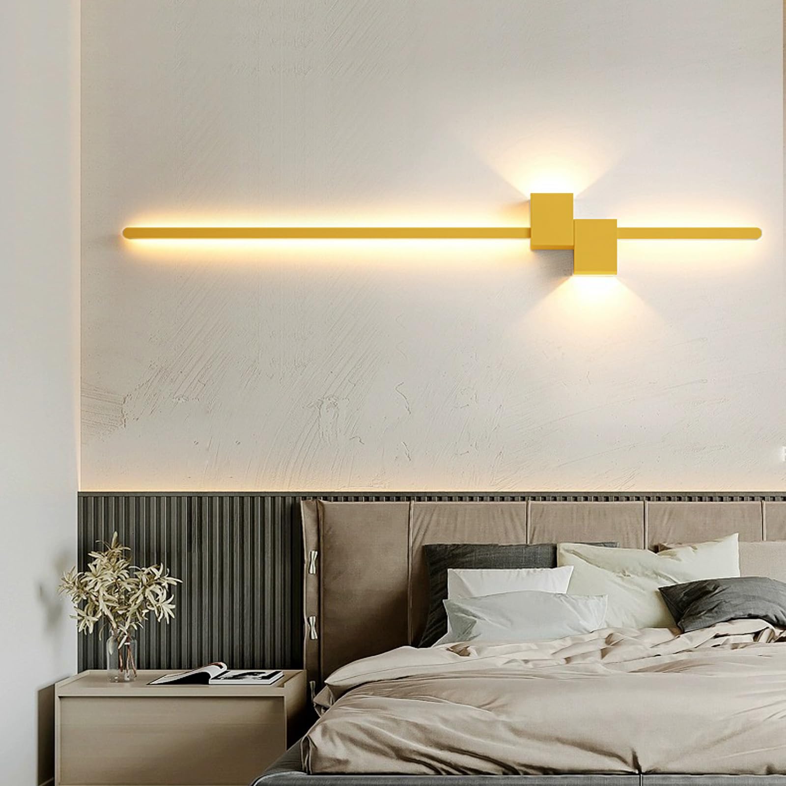 Striscia LED dimmerabile per interni con telecomando, illuminazione decorativa da parete per camera da letto, corridoio, scale, struttura in alluminio, luminosità regolabile 2700 K-6500 K