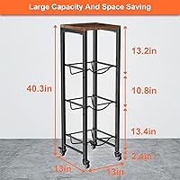 Vista 6 de 5 Gallon Water Bottle Jug Holder 3-Tier Water Bottle Holder Organizer with Lockable Casters Heavy Duty Water Storage Rack Water Dispenser Stand With