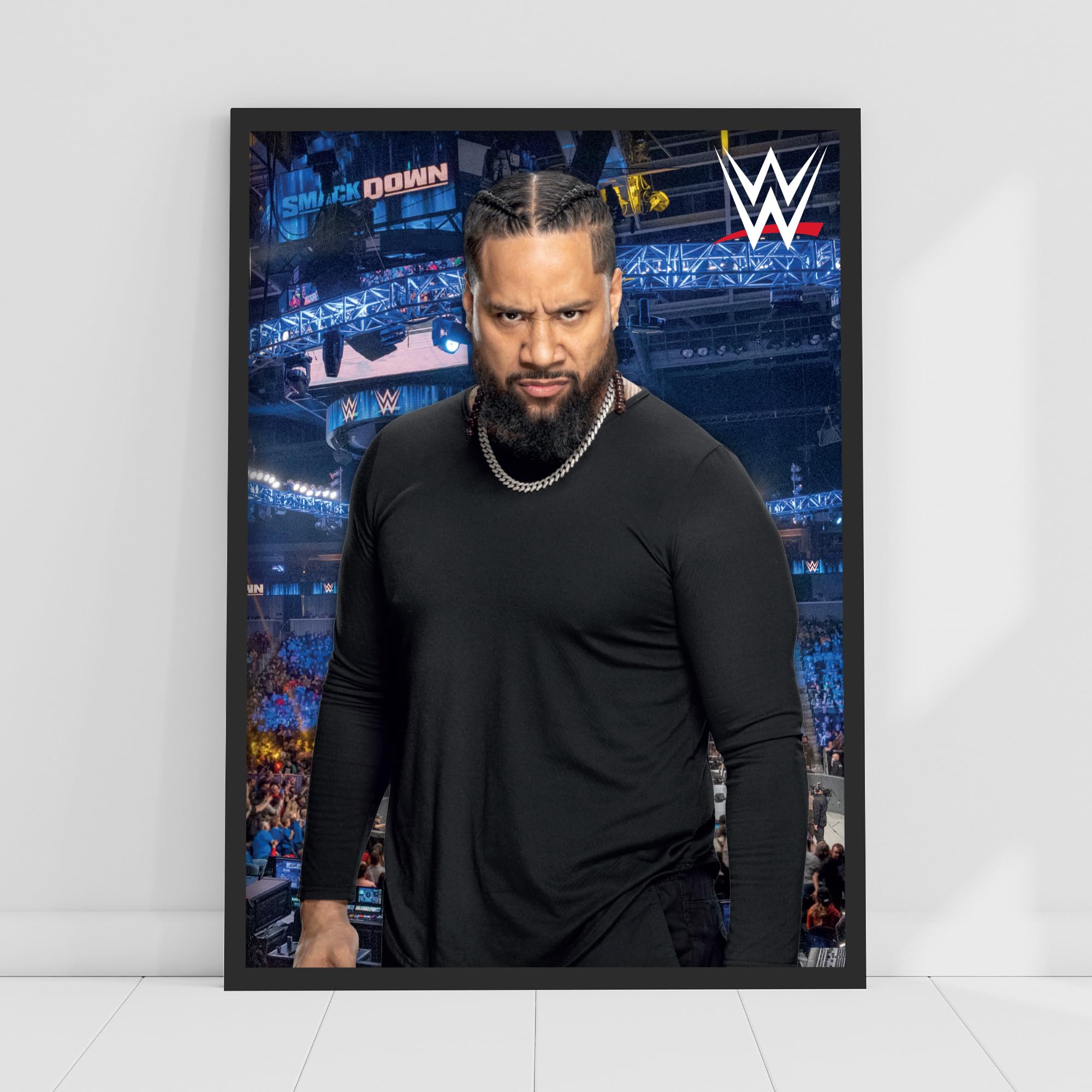 Themed Black Wwe Print - Jimmy Uso Crowd Poster Wrestling Wall Art (21Cm X 29.7Cm - A4)