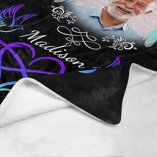 Miniatura 3 de InterestPrint Cobija conmemorativa personalizada con la pérdida de memoria de un ser querido, recuerdo de duelo y condolencias, 60 x 80 pulgadas,