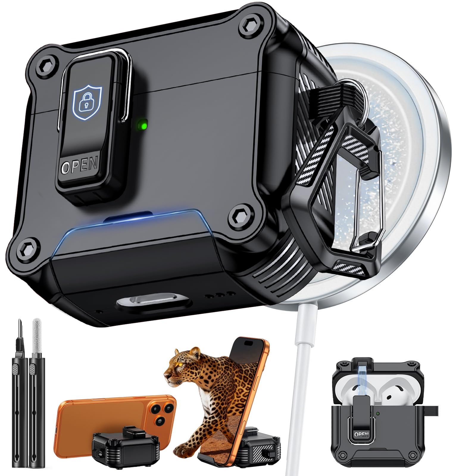 Photo 1 of Inesore for AirPods 4 Case with Secure Lock (Black)