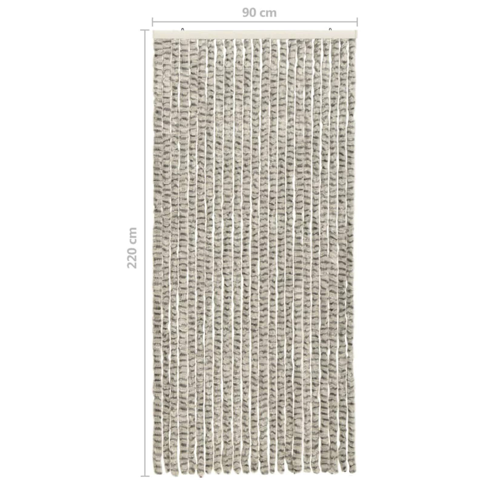 Tidyard Moustiquaire pour Chambre, Cuisine, Salon Gris Clair et Gris foncé 90x220 cm Chenille