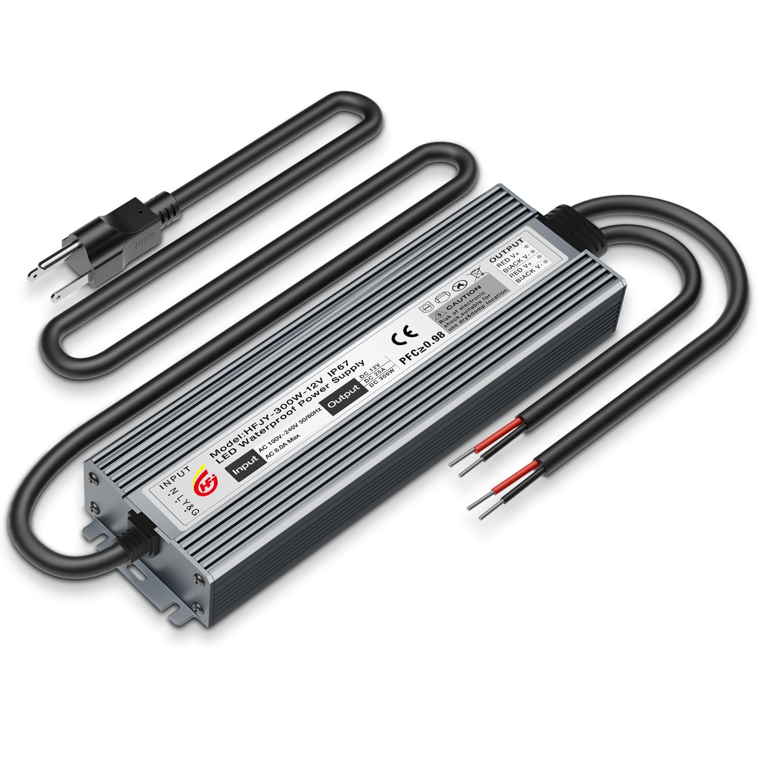 LED Driver 300W Waterproof Power Supply IP67 Transformer, Adapter